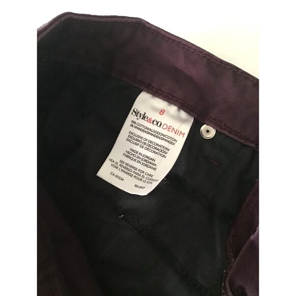 STYLE & CO- WOMENS PLUM SKINNY LEG DENIM JEANS SIZE 8 - Picture 4 of 8